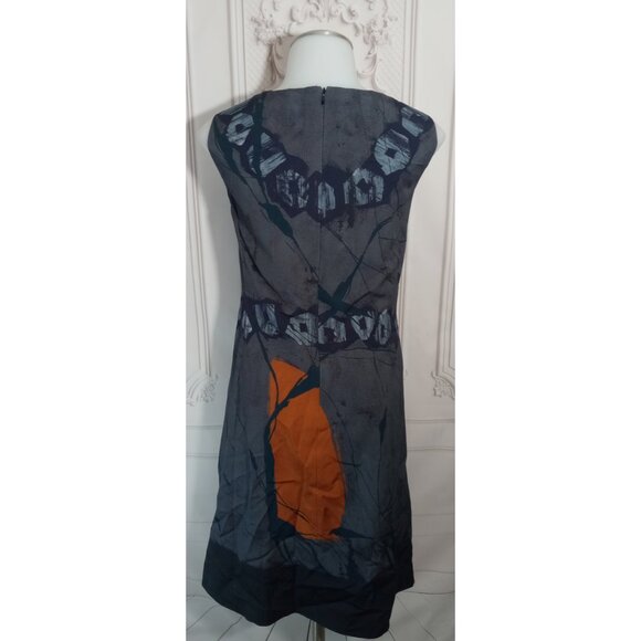 ❌ SOLD ❌ Piazza Sempione Italy Navy Midi Shift Dress Pockets Lined - Picture 4 of 7